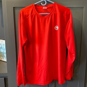 Mens Red Bearbottom Longsleeve shirt. Size large
